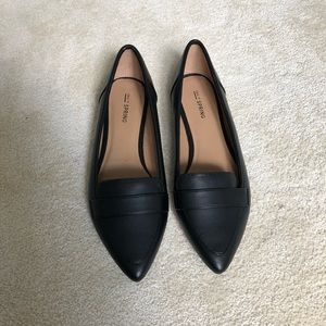 Black loafer flats